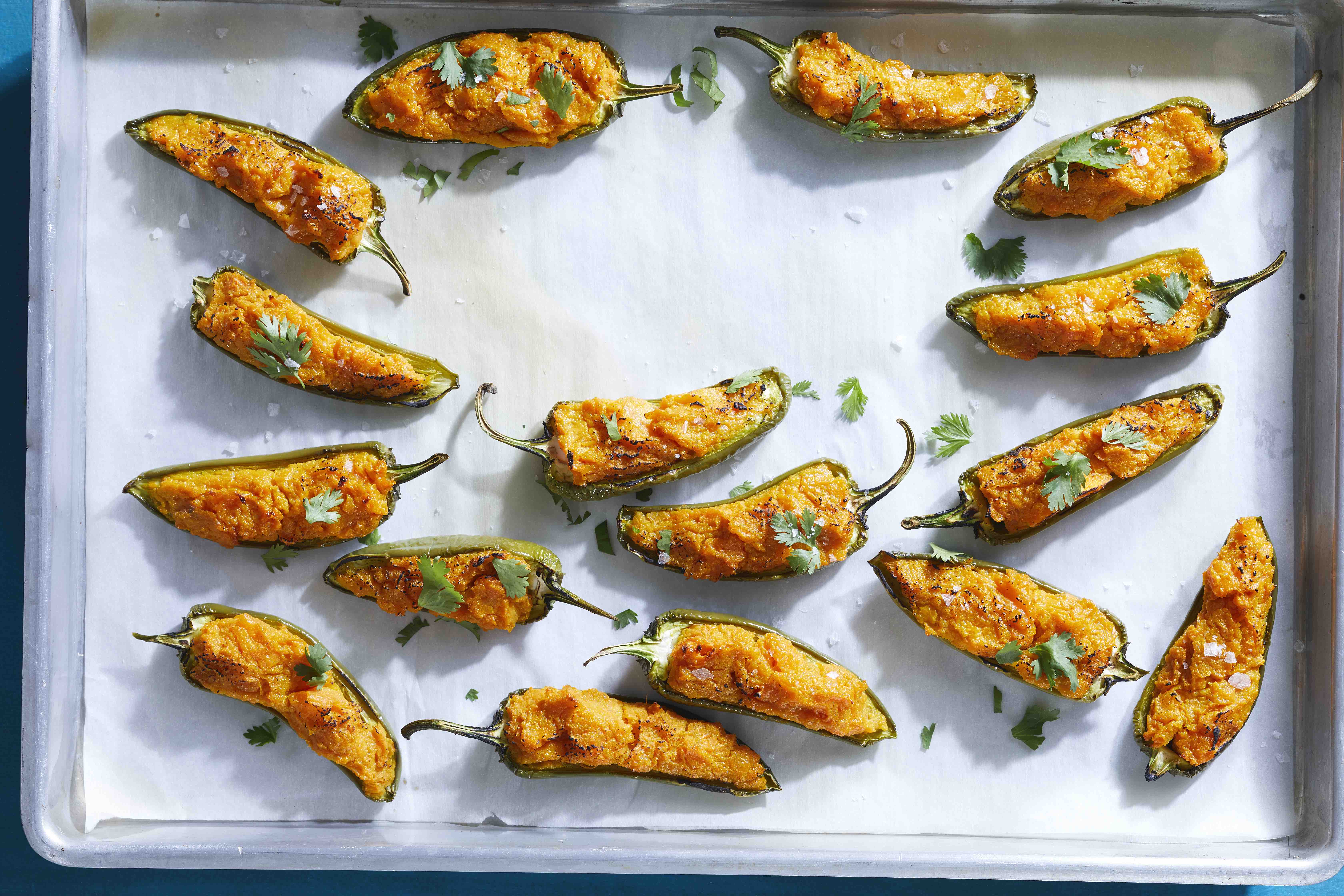 Vegan Jalapeño Poppers with Savory Sweet Potato Filling