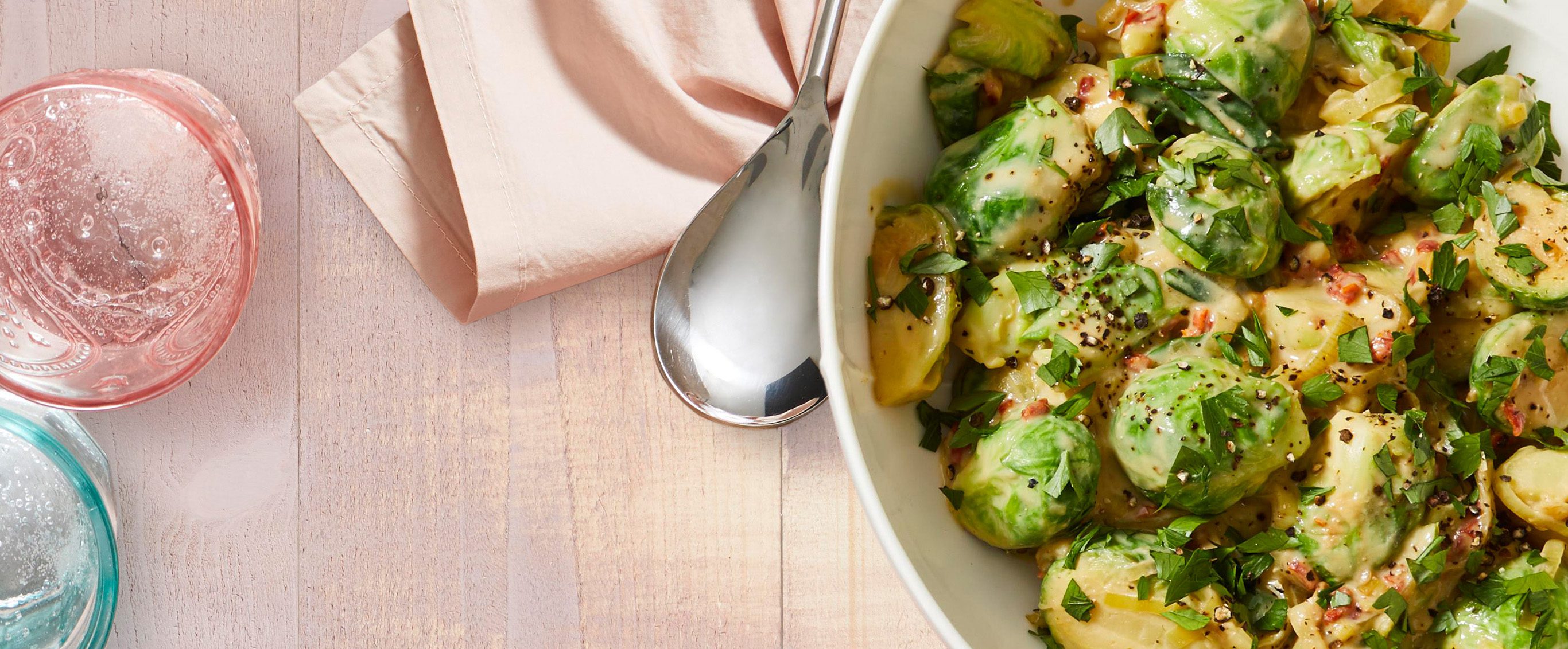 Creamy Brussels Sprouts with Sun-Dried Tomatoes