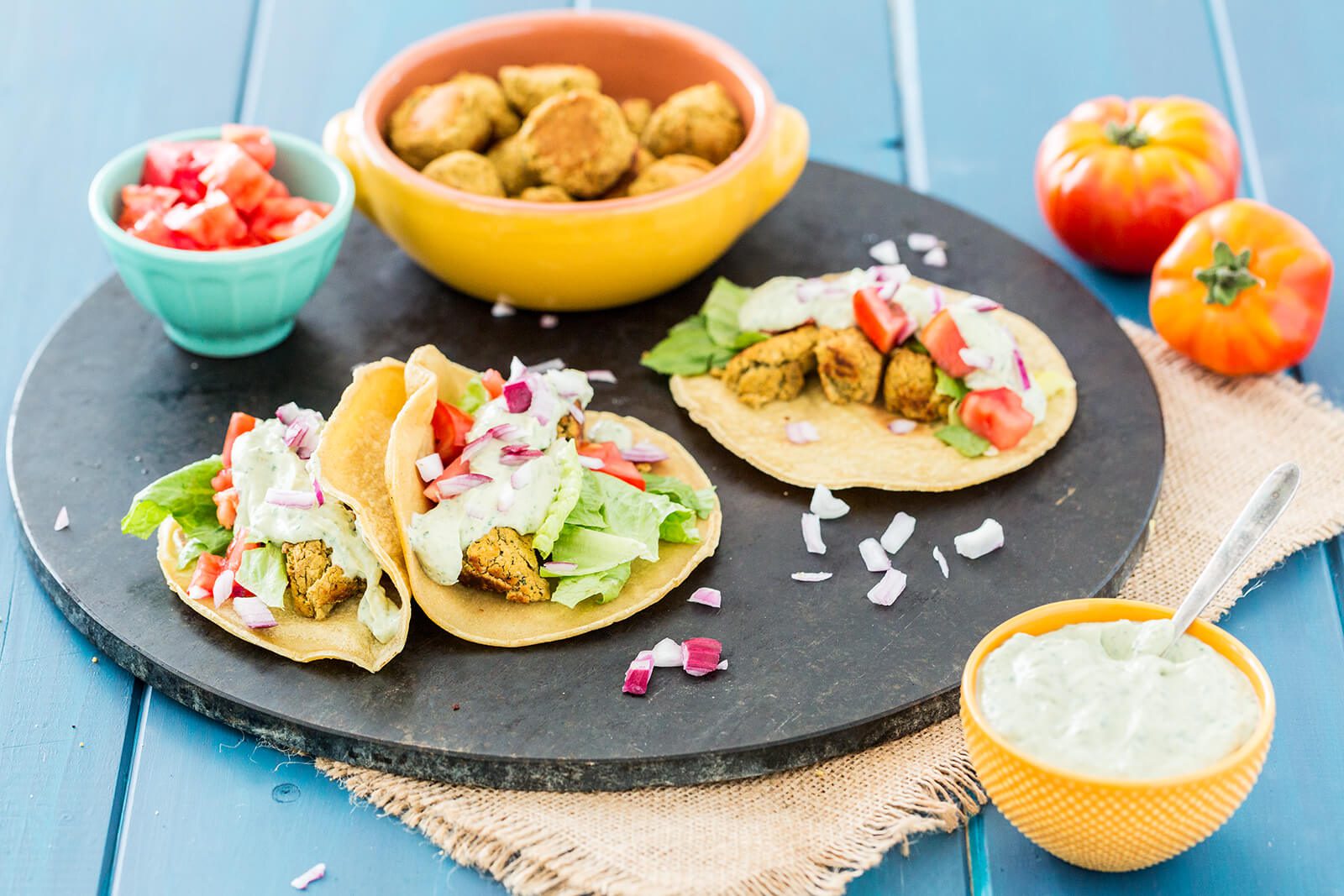 Crunchy Plant-Based Falafel Tacos