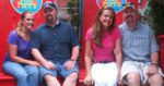 Kelly Pinkoski and her husband are shown in two photos, one before she adopted a plant-based diet to help beat cancer, one after