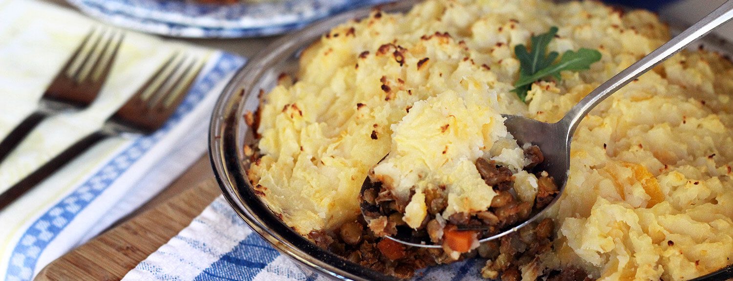 Lentil Shepherd's Pie with Rustic Parsnip Crust
