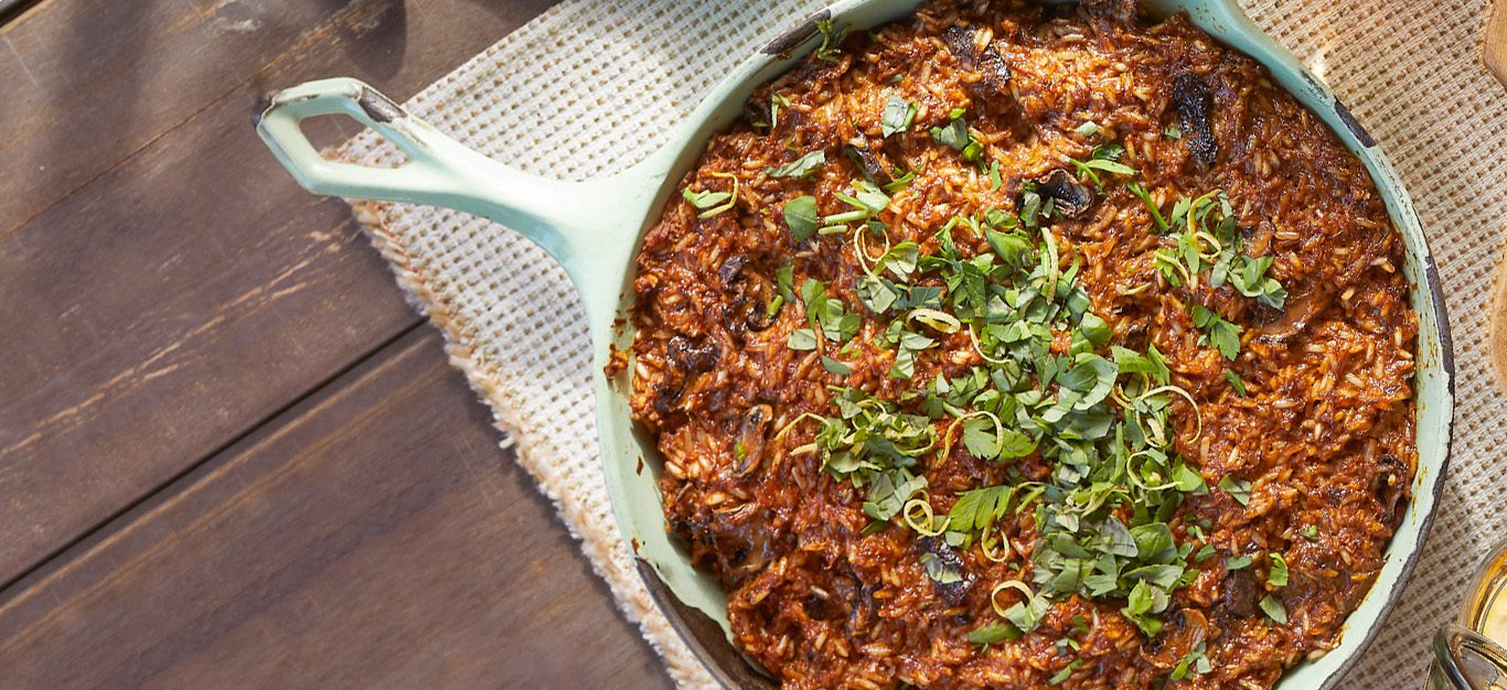 Pumpkin Risotto Frittata with Mushrooms