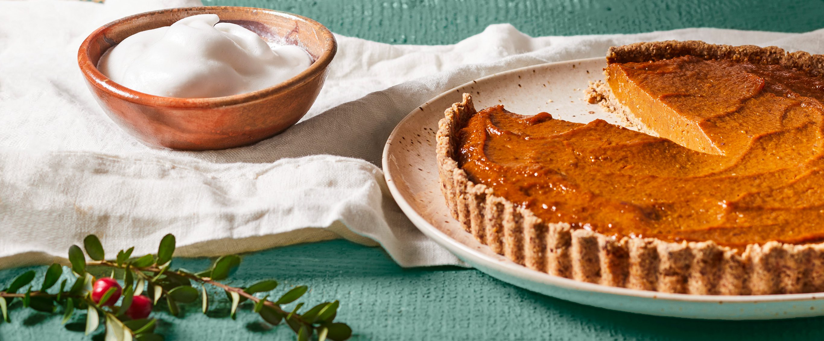 Pumpkin Pie Tart with Oat Crust