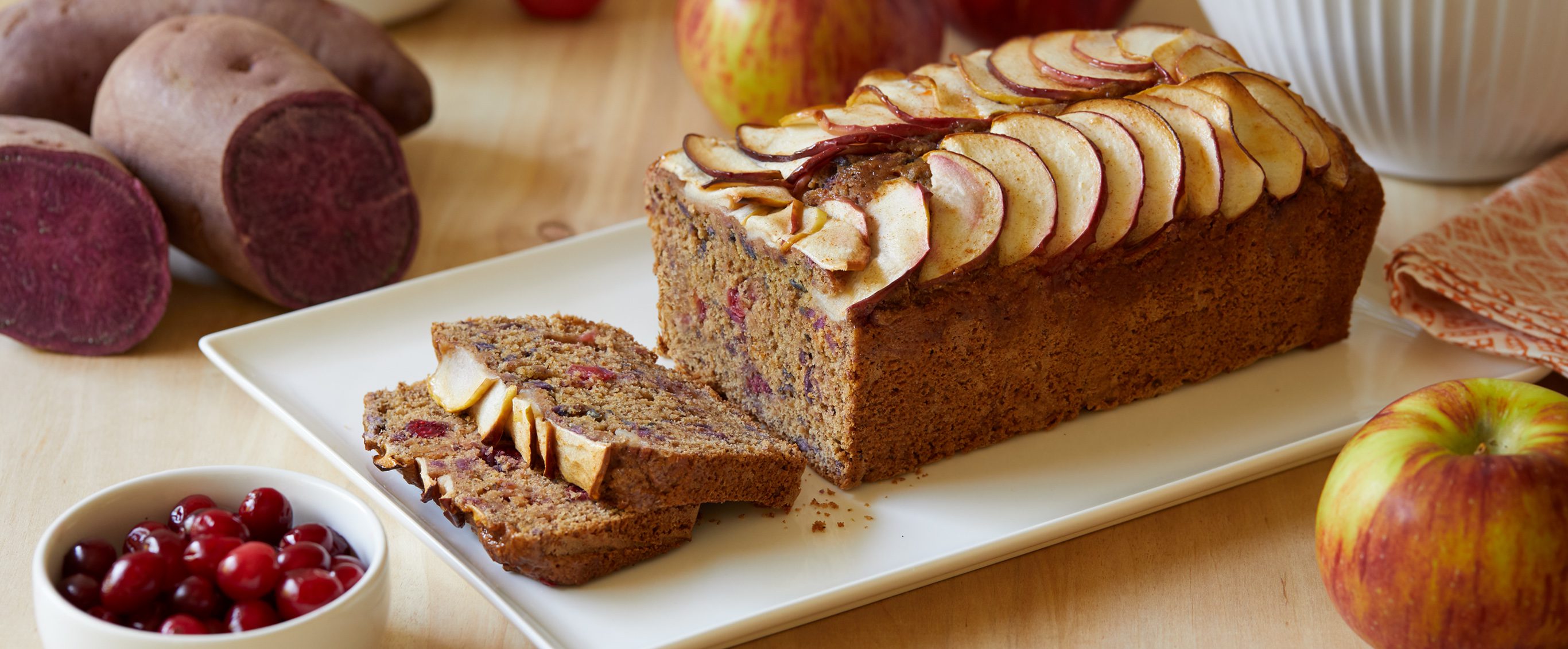 Purple Potato Cake with Autumn Fruits