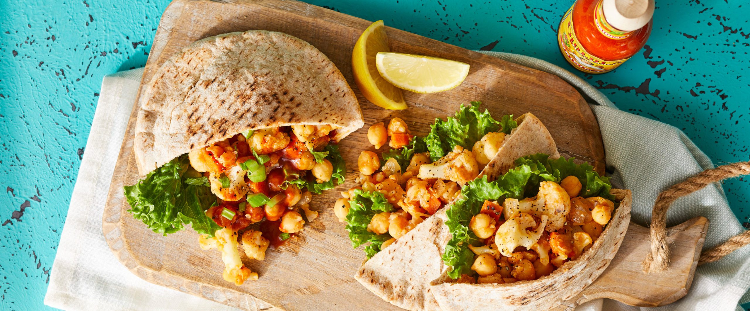 Buffalo Cauliflower Pita Pockets