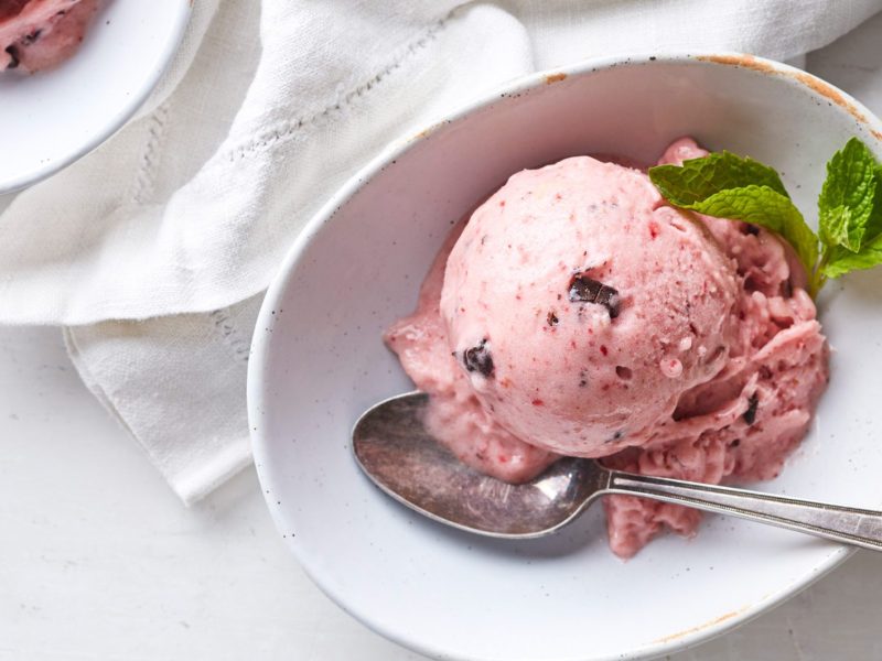 Strawberry Chocolate nice cream - plant-based ice cream