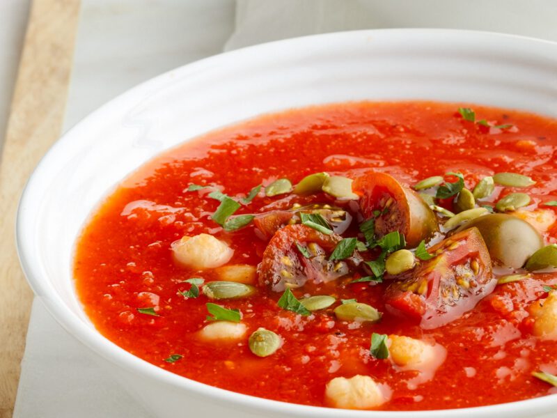 Vegan Tomato Soup with Chickpeas