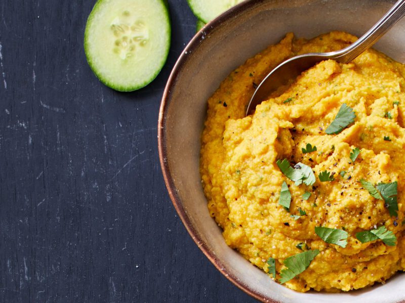 Curried Roasted Carrot Hummus